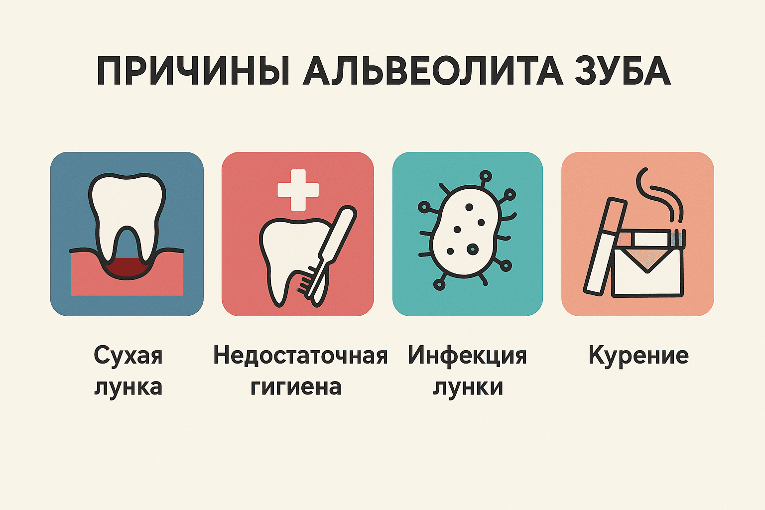 причины альвеолита зуба