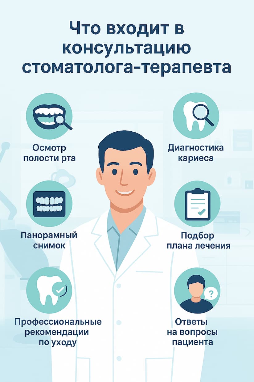 что входит в консультацию стоматолога терапевта